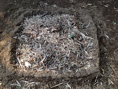 Composting pile materials brown again