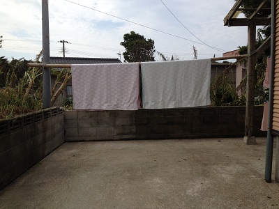 Bamboo yard blacket hanging pole finished