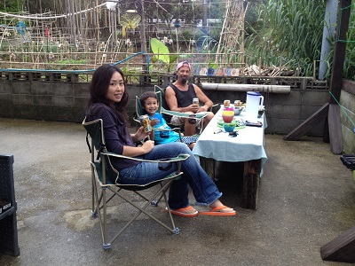 Home made nice barbecue using the new picnic table